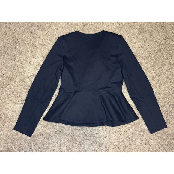 CABI Agency Blazer Jacket Black Snap Button Peplum Ponte Knit Career Office Sz 6 - Picture 8 of 12